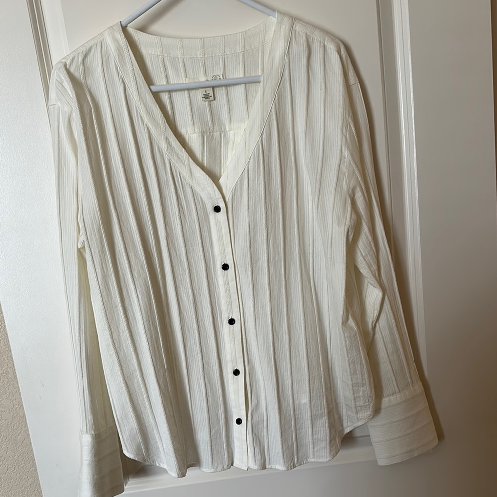 Treasure & Bond Pleated Button Down Shirt